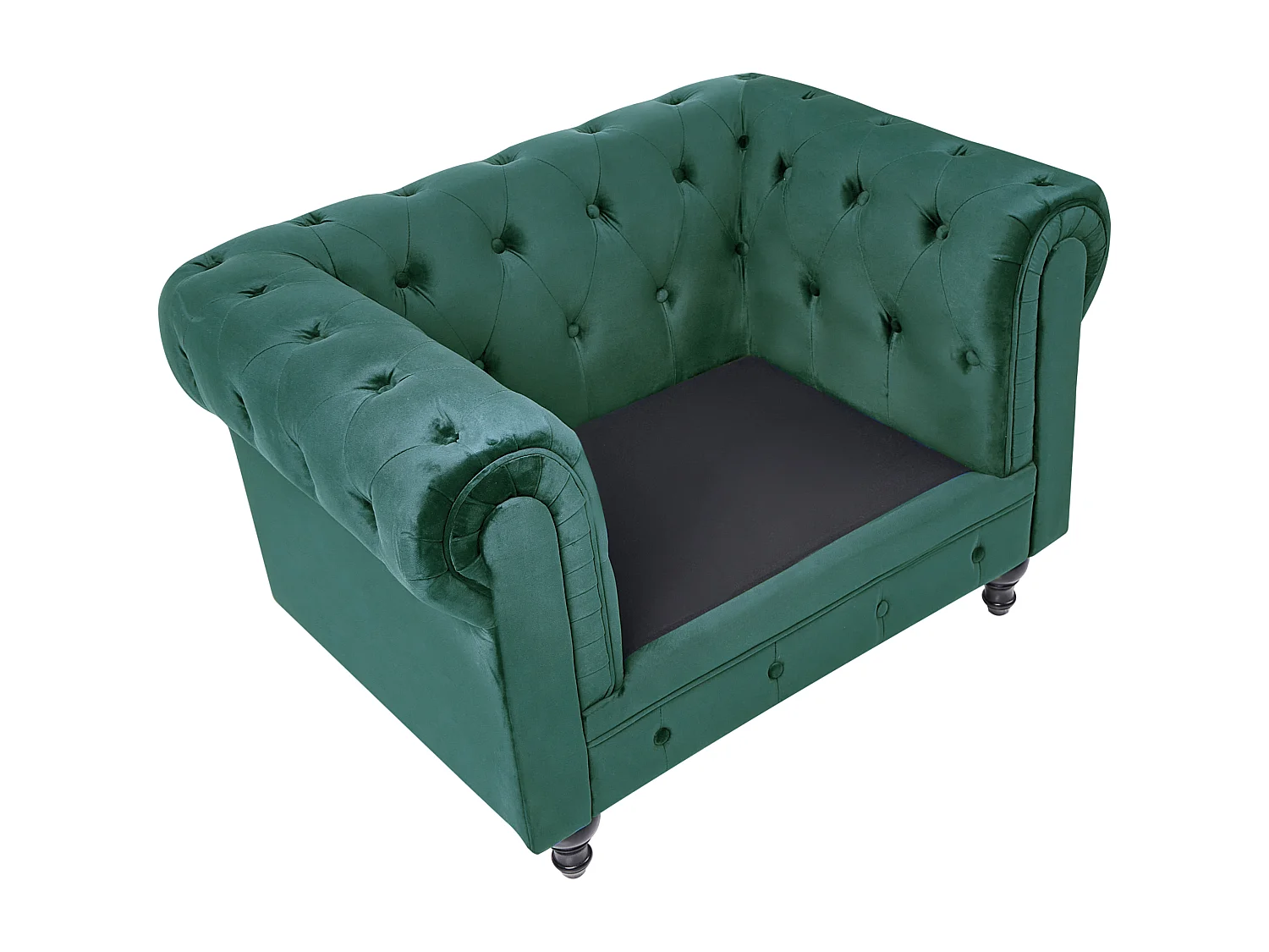 Fauteuil CHESTERFIELD Velours Vert émeraude