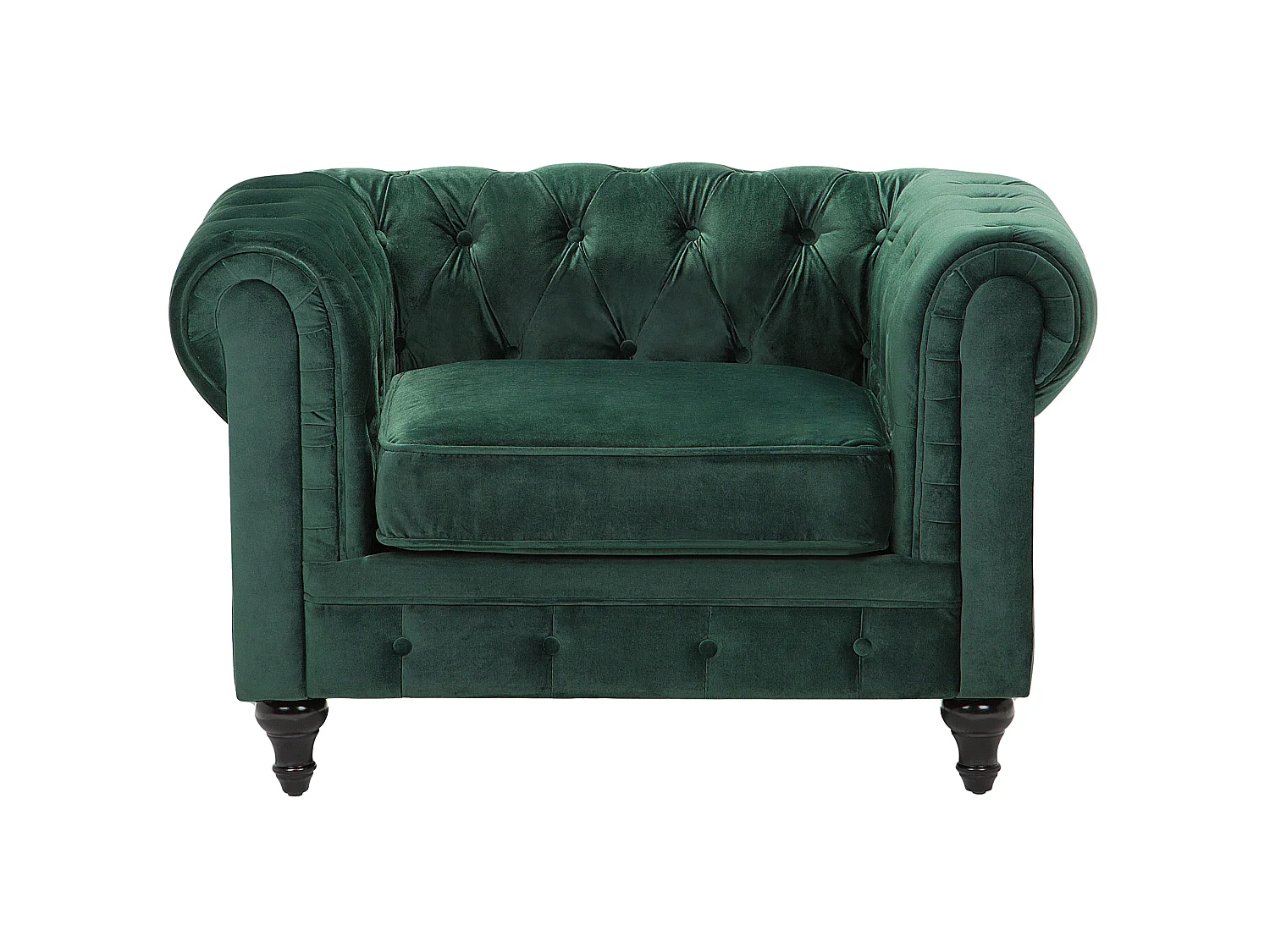 Fauteuil CHESTERFIELD Velours Vert émeraude