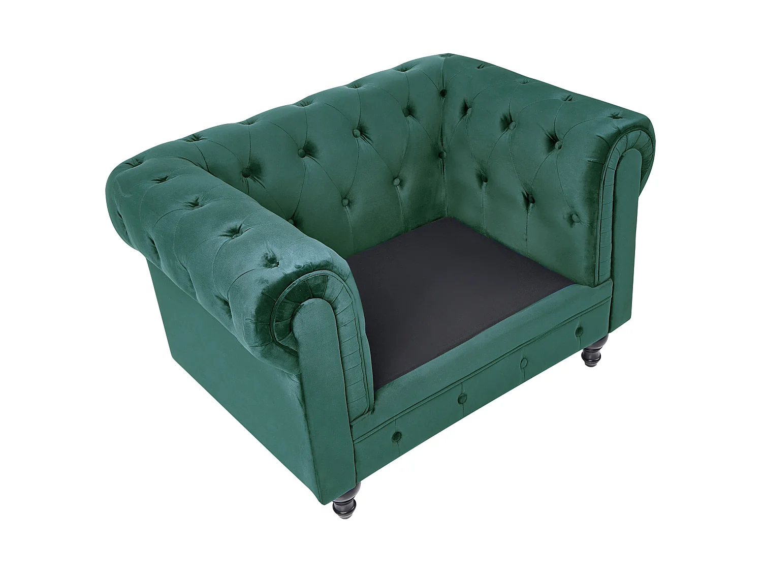 Fauteuil CHESTERFIELD Velours Vert émeraude