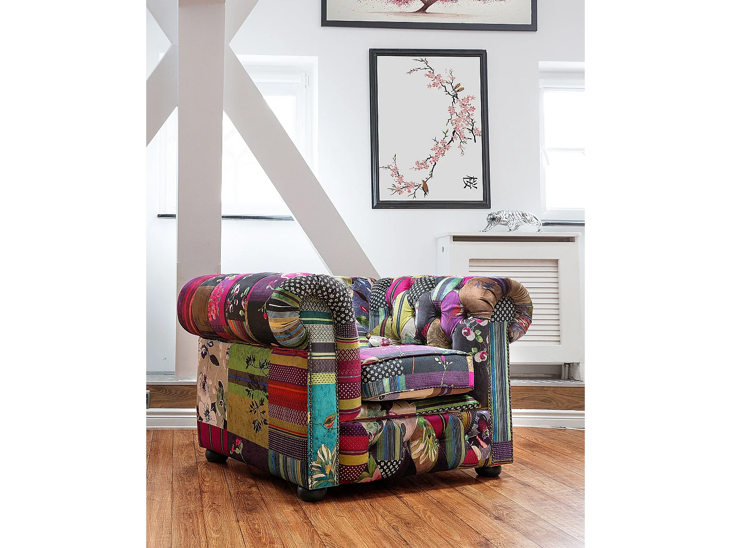 Poltrona CHESTERFIELD Tecido Violeta