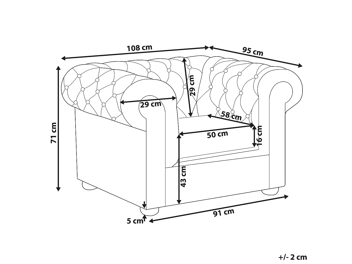 Poltrona CHESTERFIELD Tecido Violeta