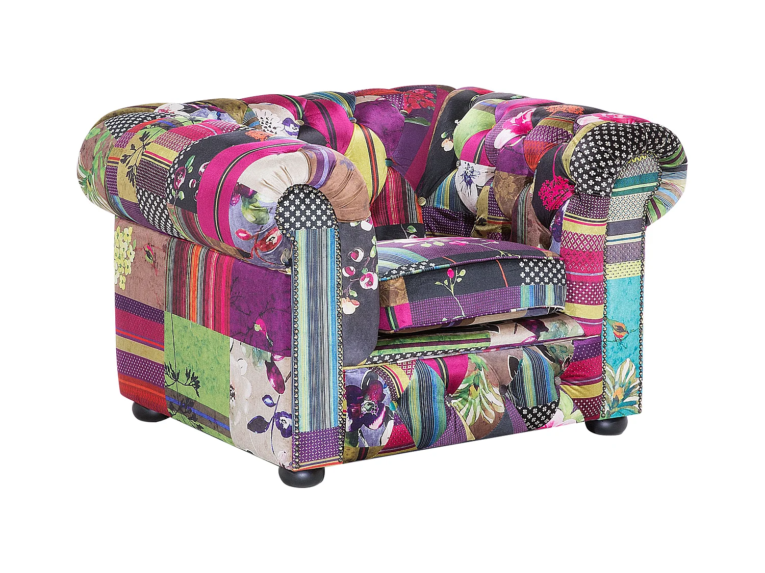 Fauteuil CHESTERFIELD Tissu Violet