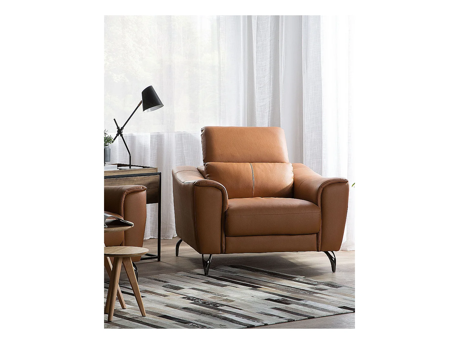 Fauteuil NARWIK Cuir Marron