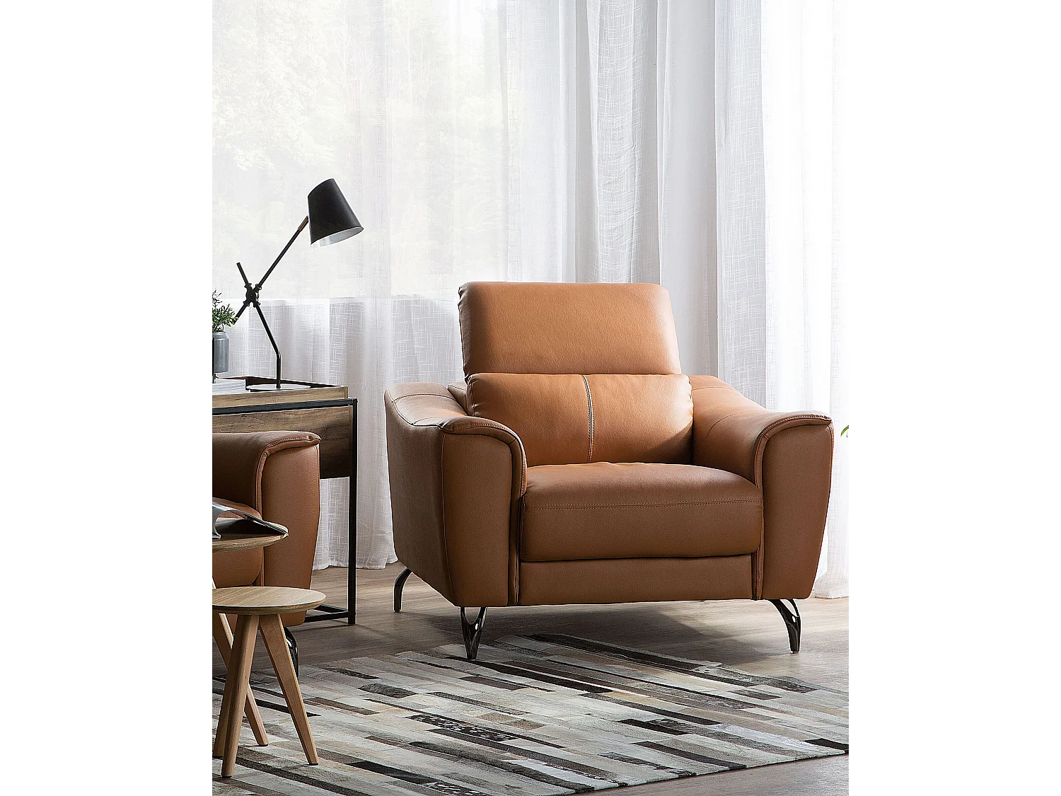 Fauteuil NARWIK Leer Bruin