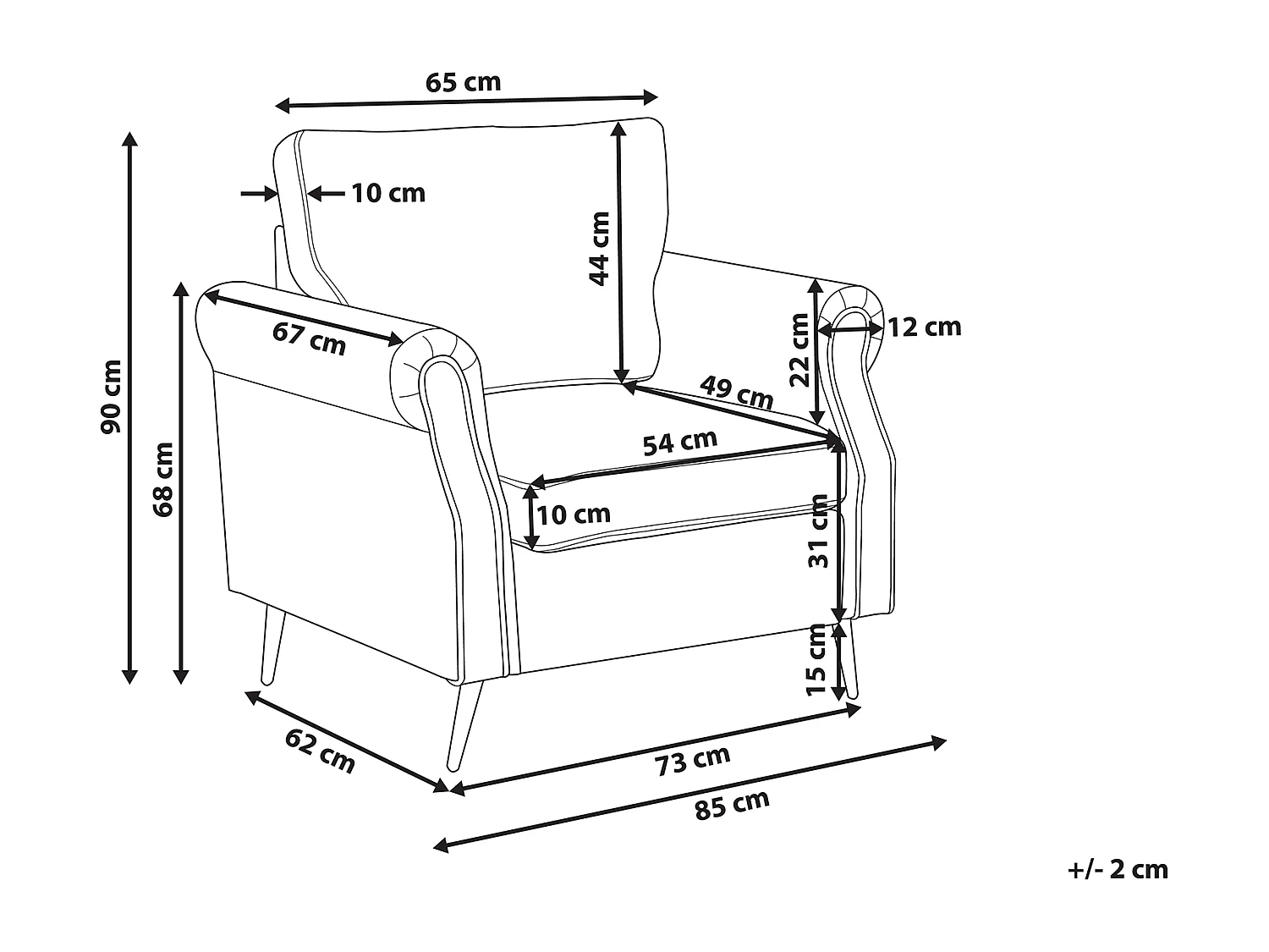 Fauteuil VIETAS Fluweel Donkergrijs