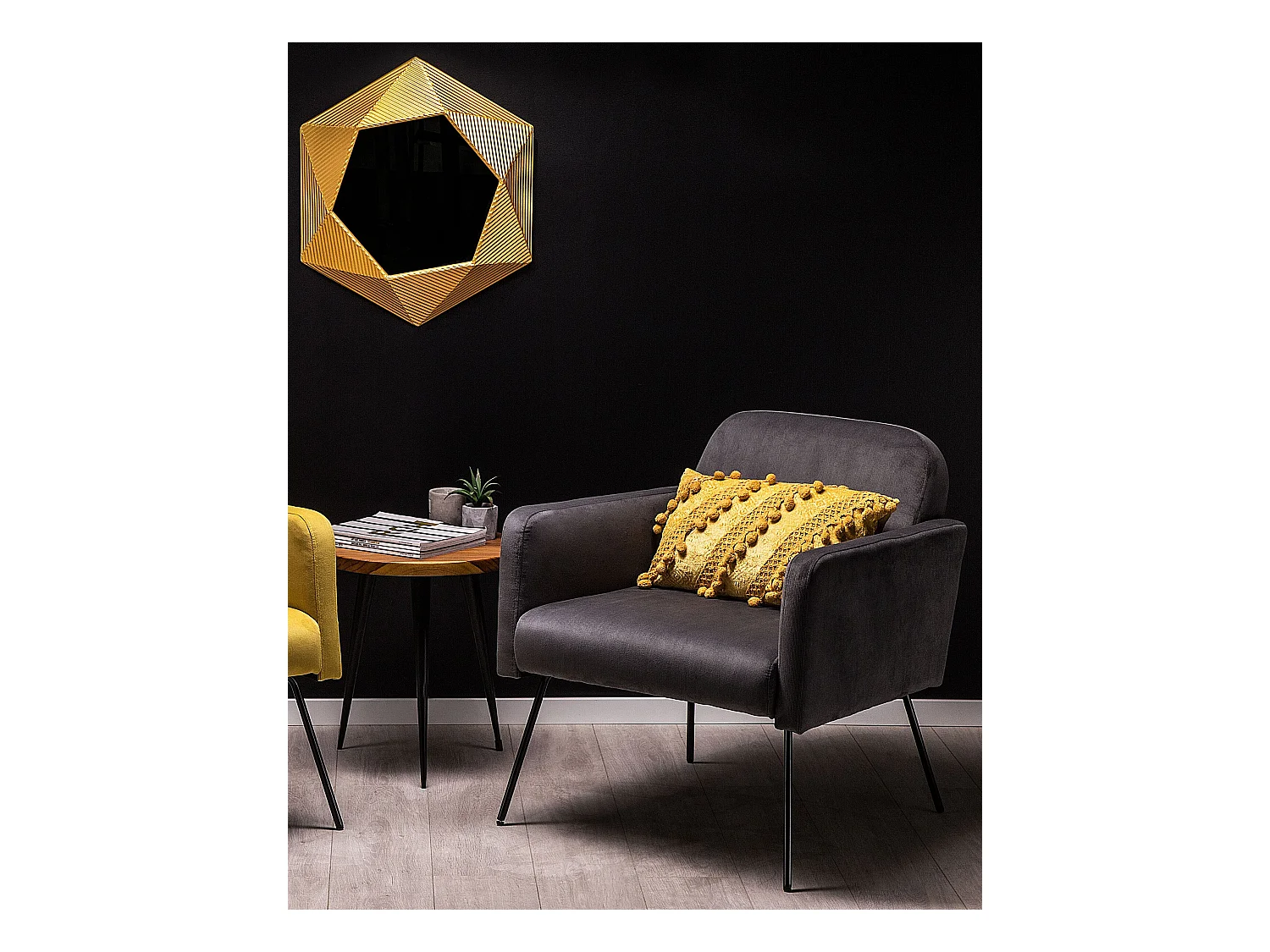 Fauteuil NARKEN Fluweel Grijs