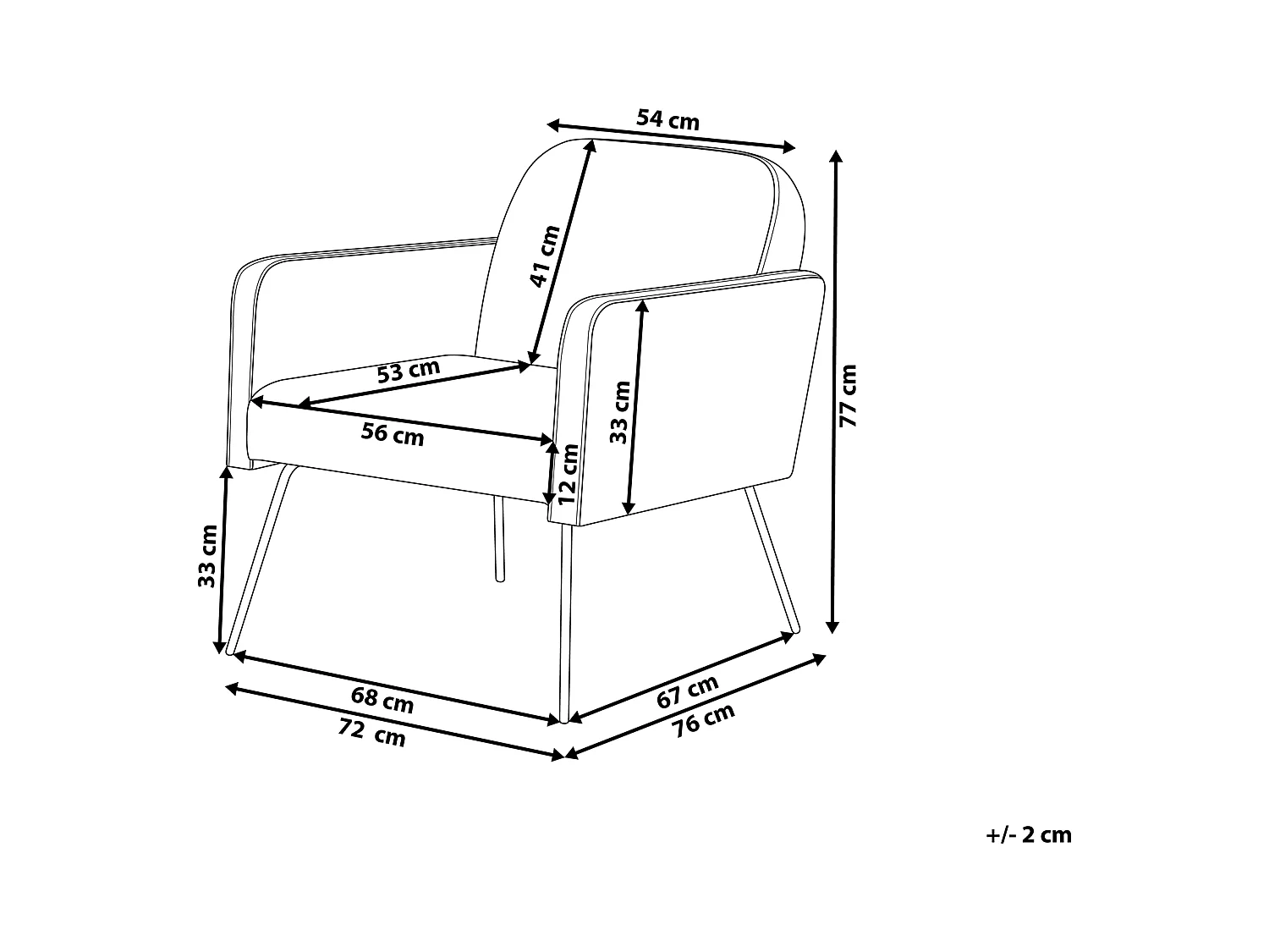 Fauteuil NARKEN Fluweel Grijs