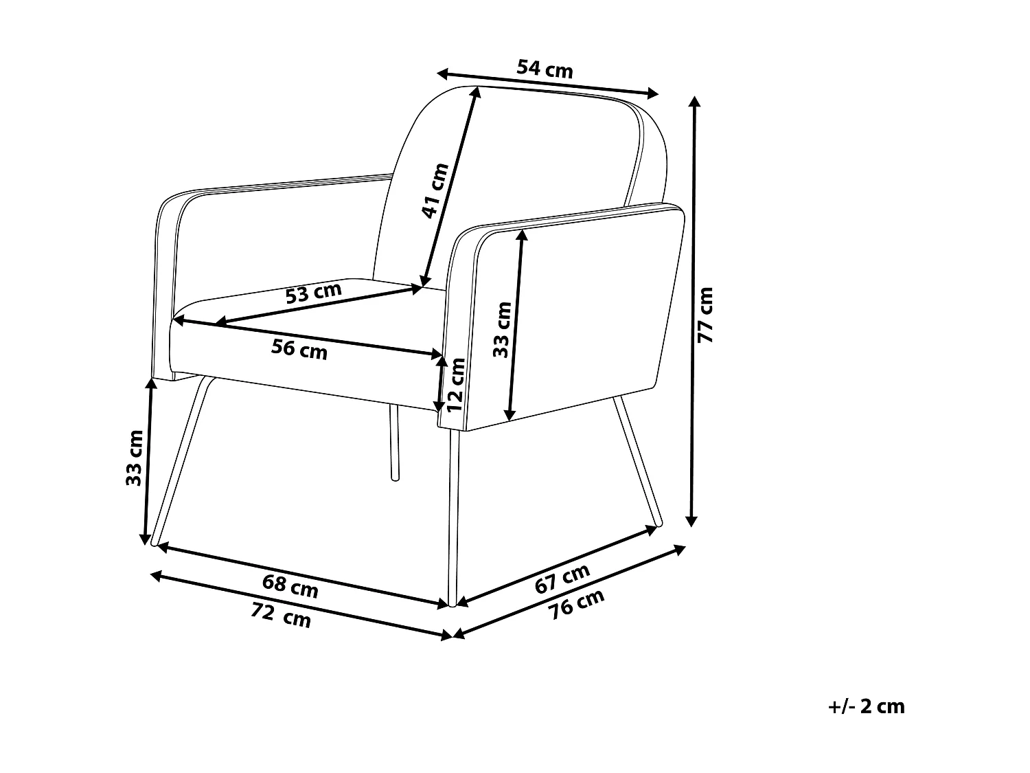 Fauteuil NARKEN Fluweel Grijs