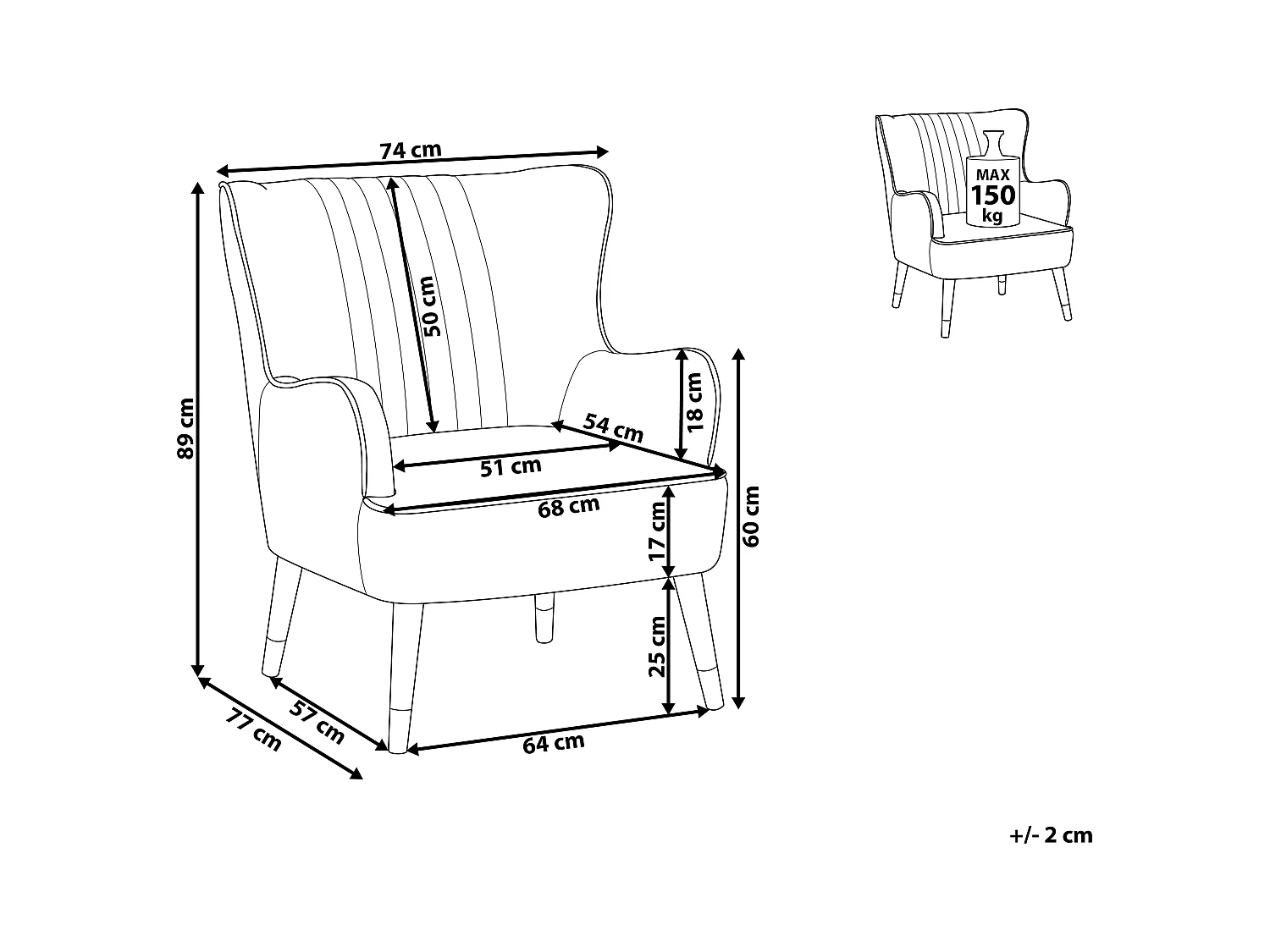 Oorfauteuil VARBERG Fluweel Smaragdgroen