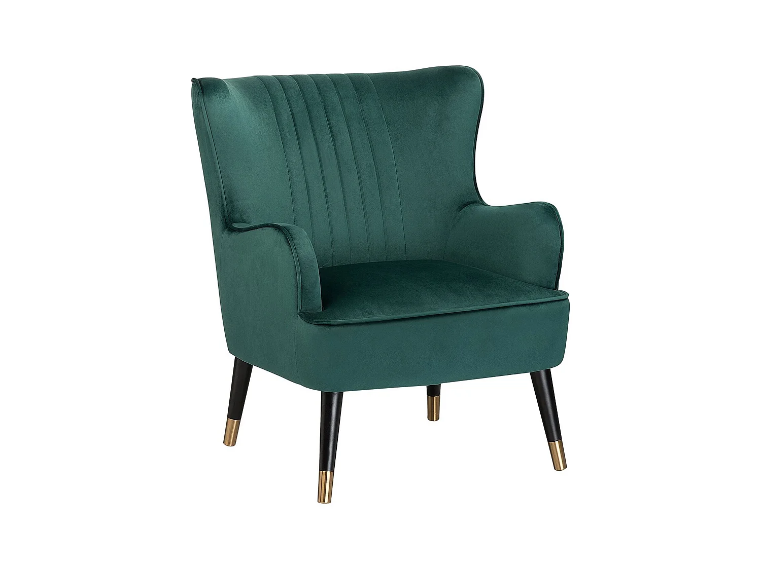 Fauteuil à oreilles VARBERG Velours Vert émeraude