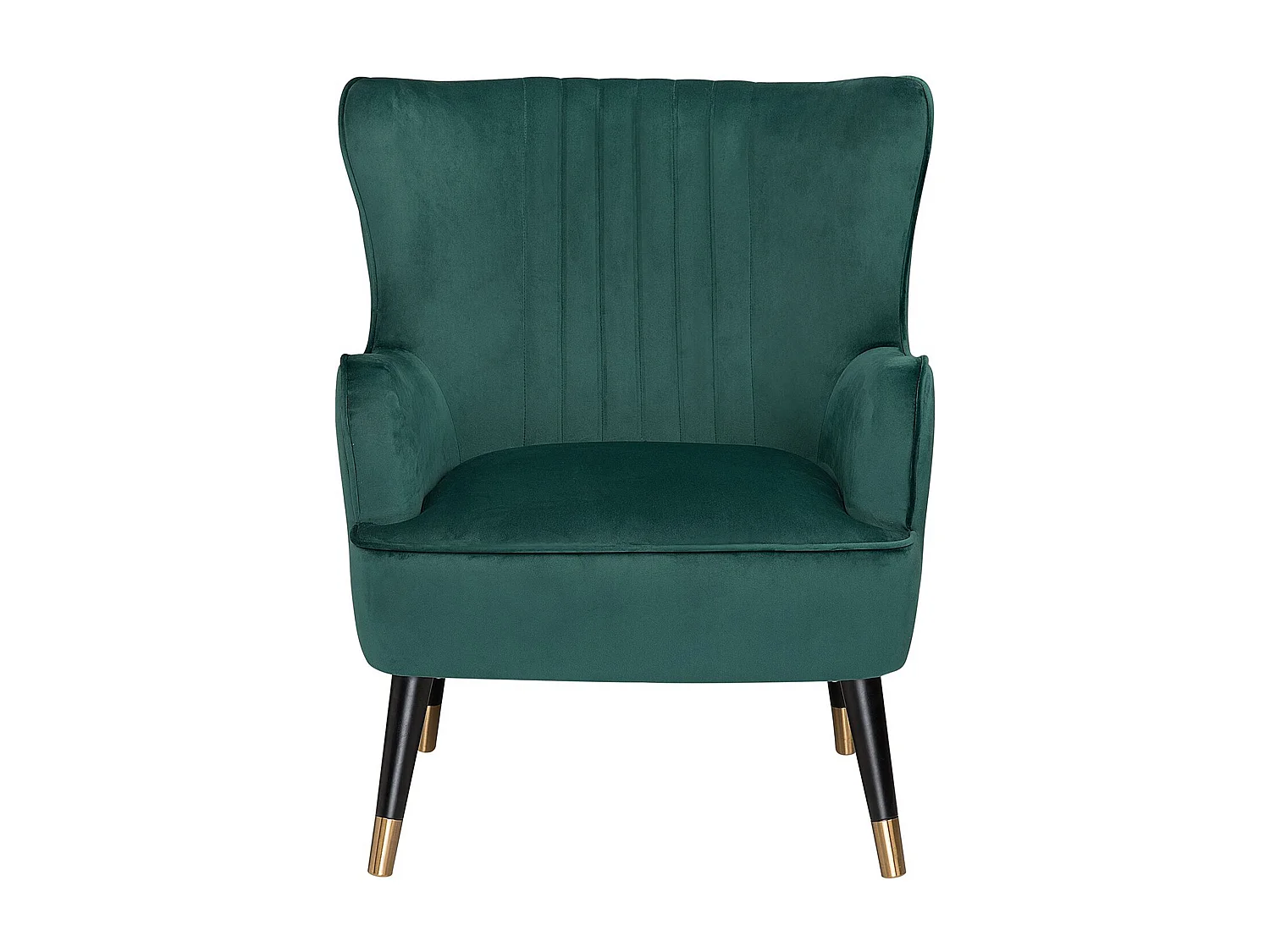 Fauteuil à oreilles VARBERG Velours Vert émeraude