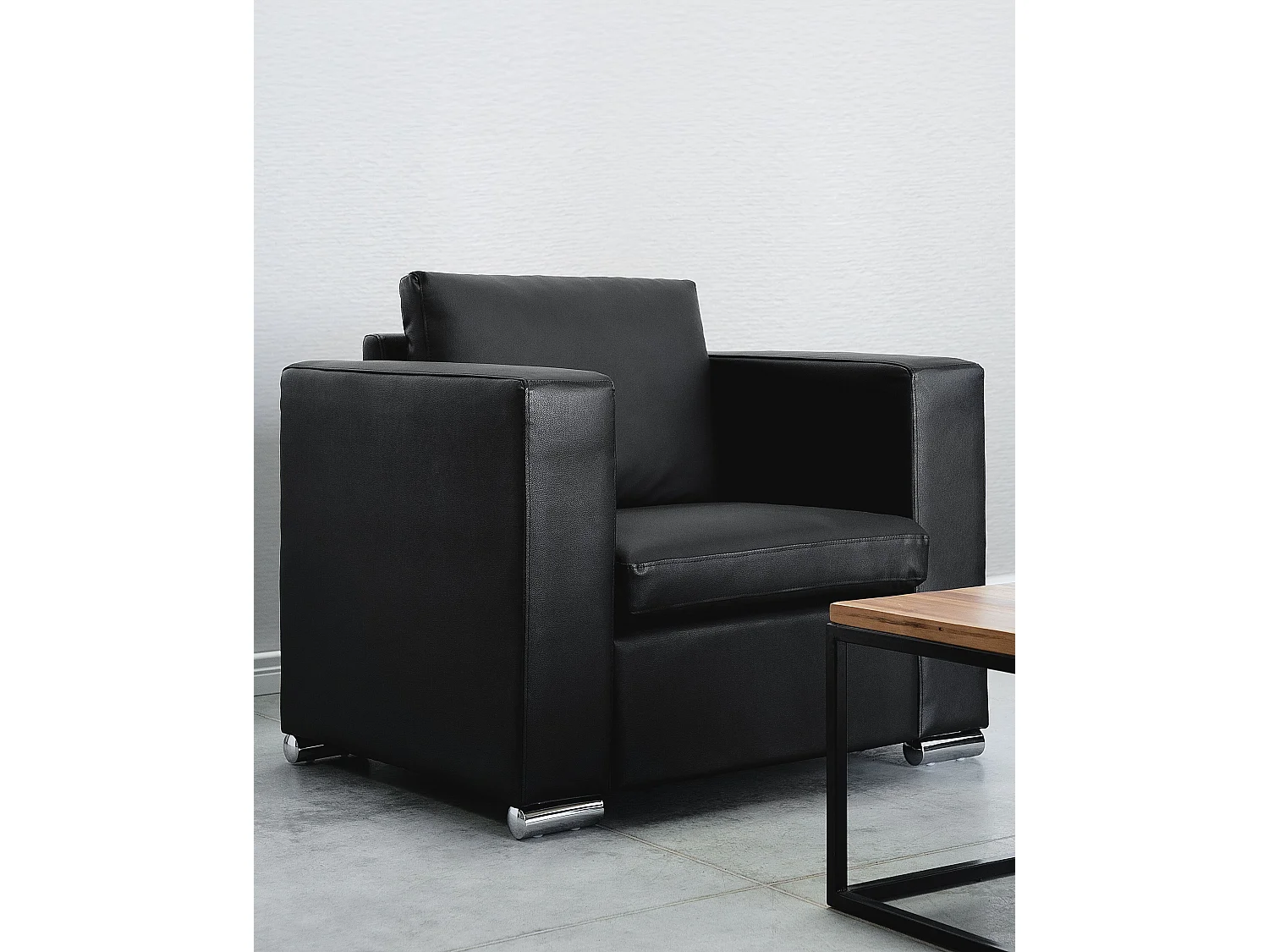 Fauteuil HELSINKI Leer Zwart