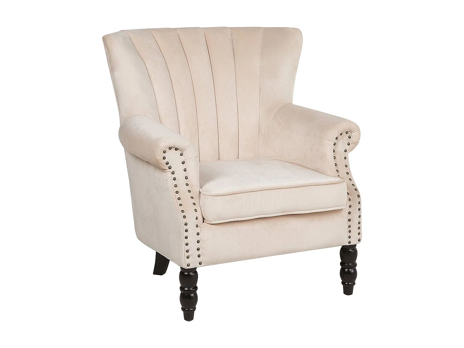 Oorfauteuil SVEDALA Fluweel Lichtbeige