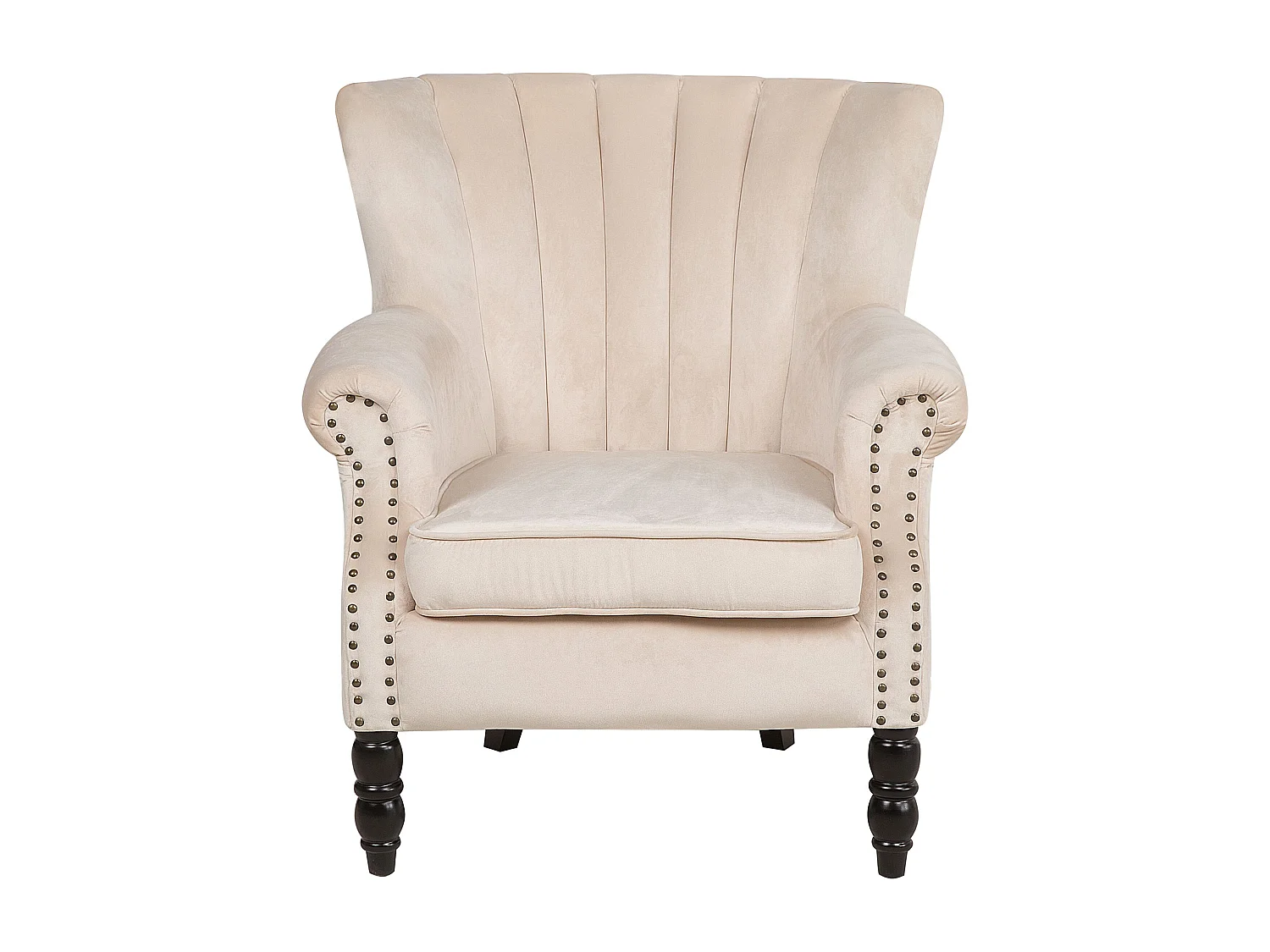 Oorfauteuil SVEDALA Fluweel Lichtbeige