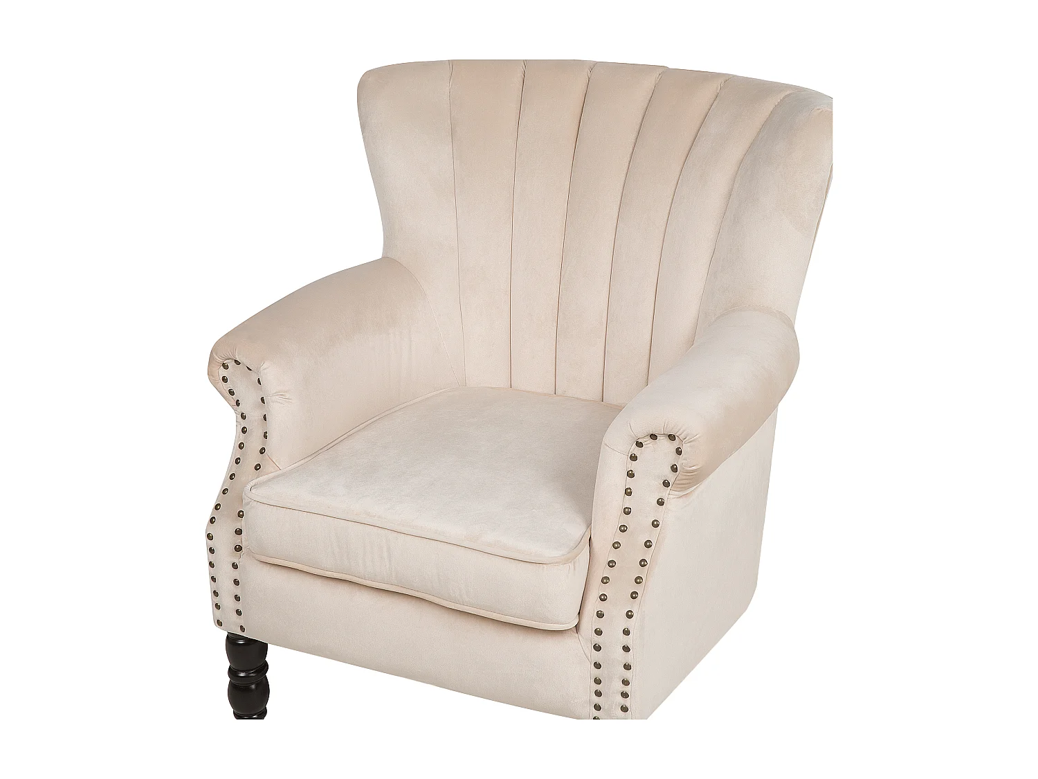 Oorfauteuil SVEDALA Fluweel Lichtbeige