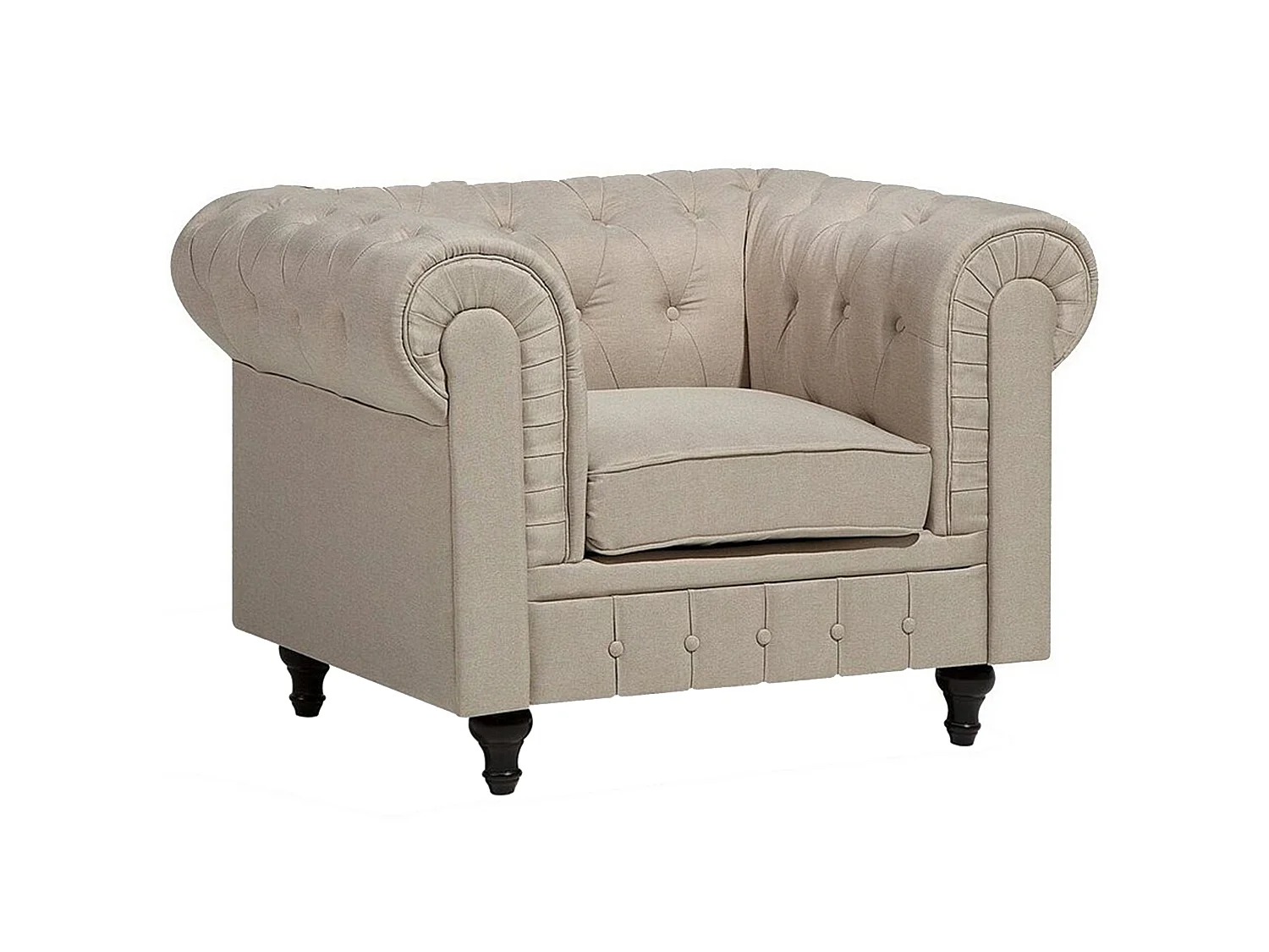 Fauteuil CHESTERFIELD Tissu Beige