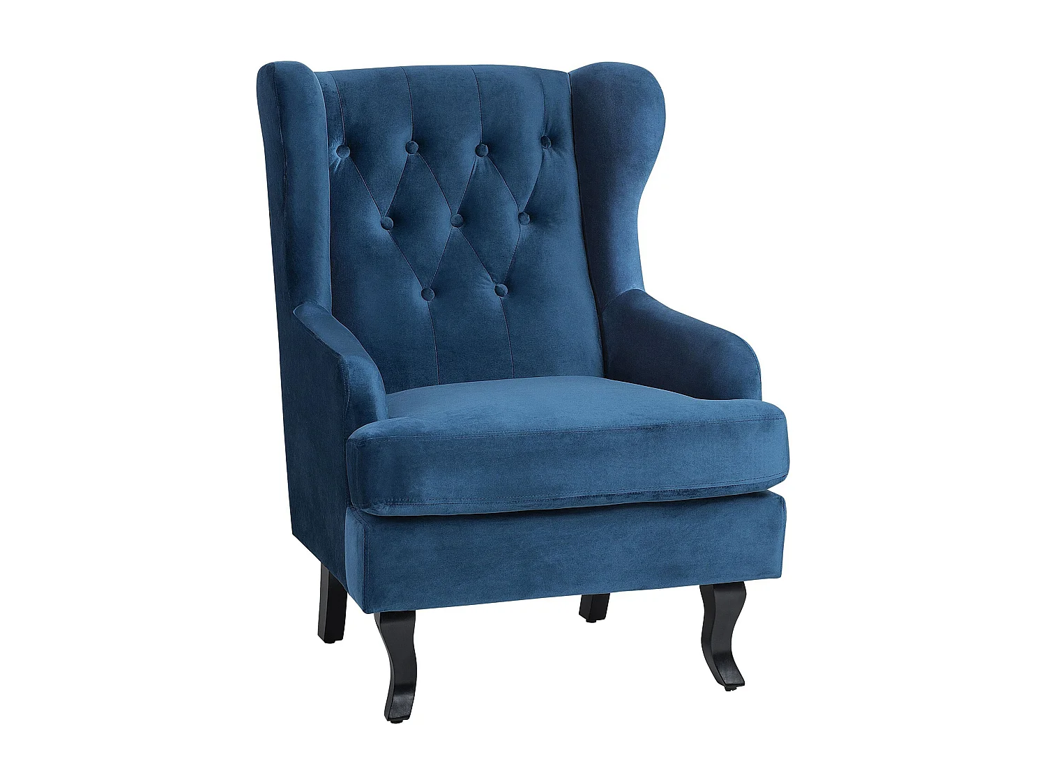 Fauteuil à oreilles ALTA Velours Bleu foncé