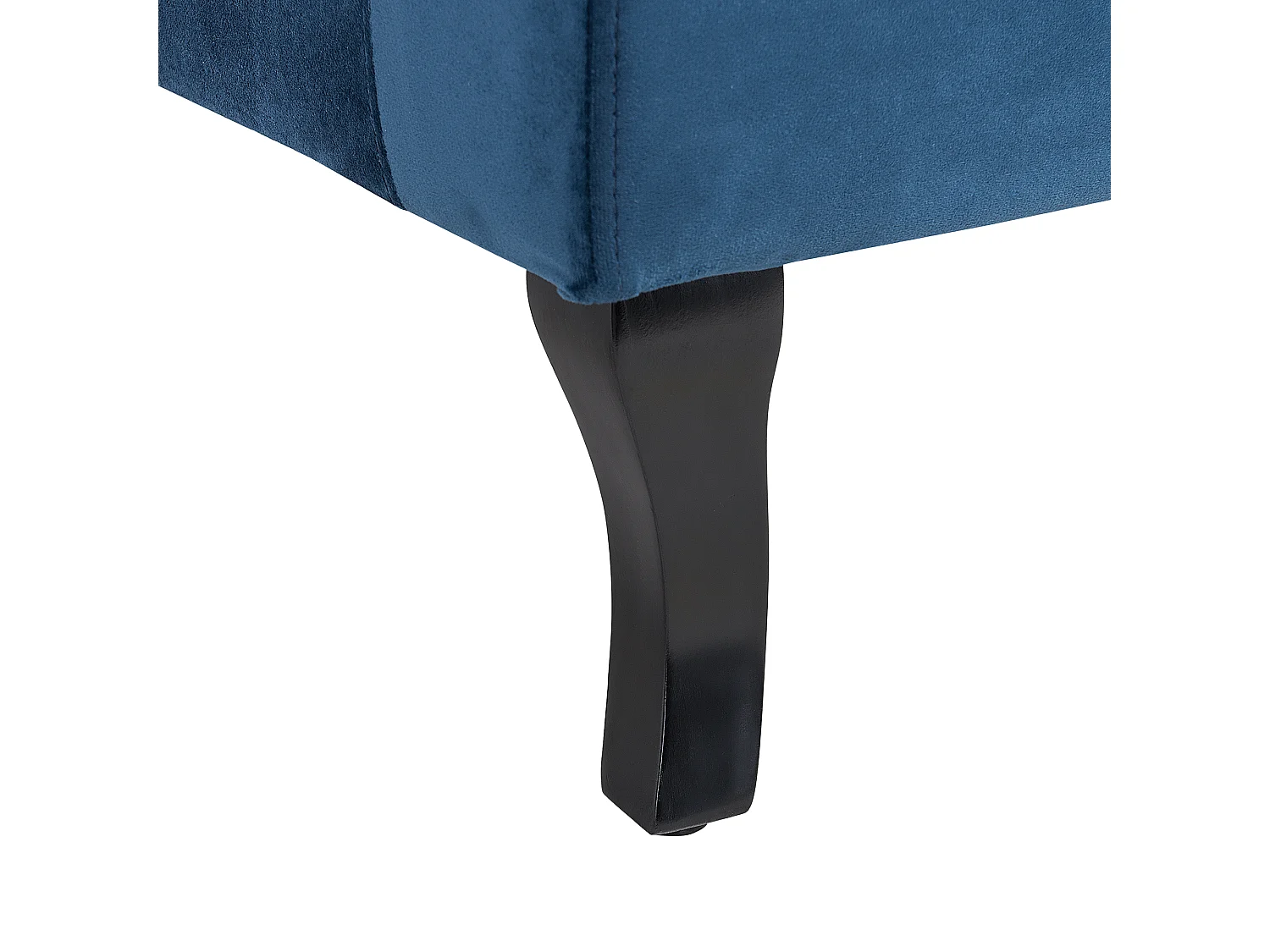 Ohrensessel Samt blau mit Holzbeinen Armlehnen Chesterfield-Stil Alta