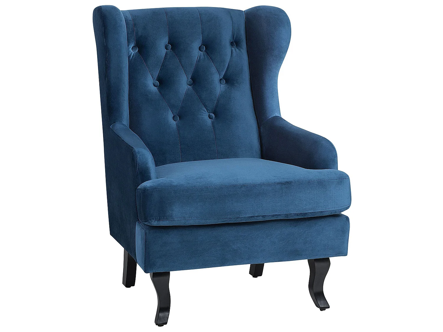 Fauteuil à oreilles ALTA Velours Bleu foncé