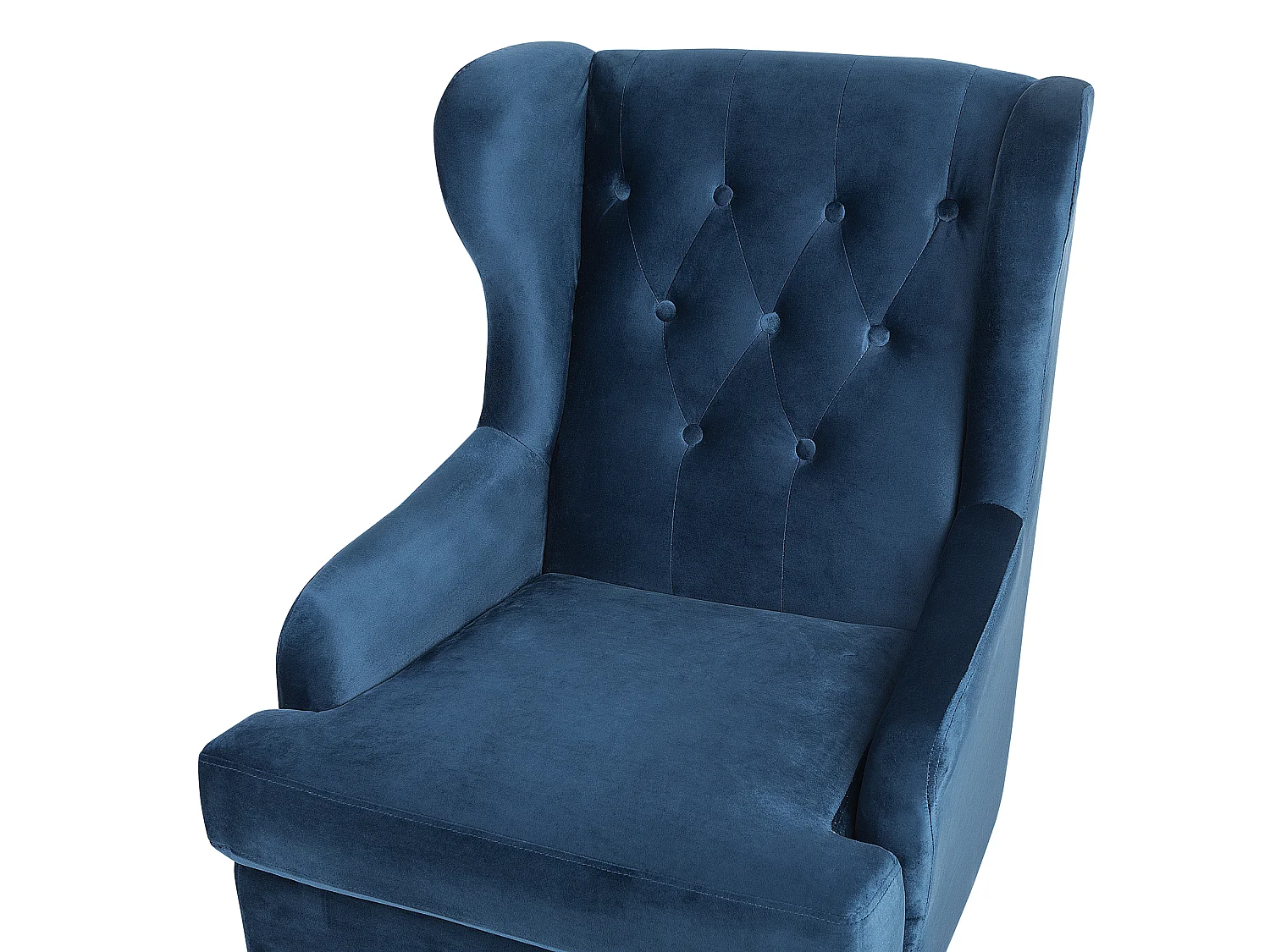 Fauteuil à oreilles ALTA Velours Bleu foncé