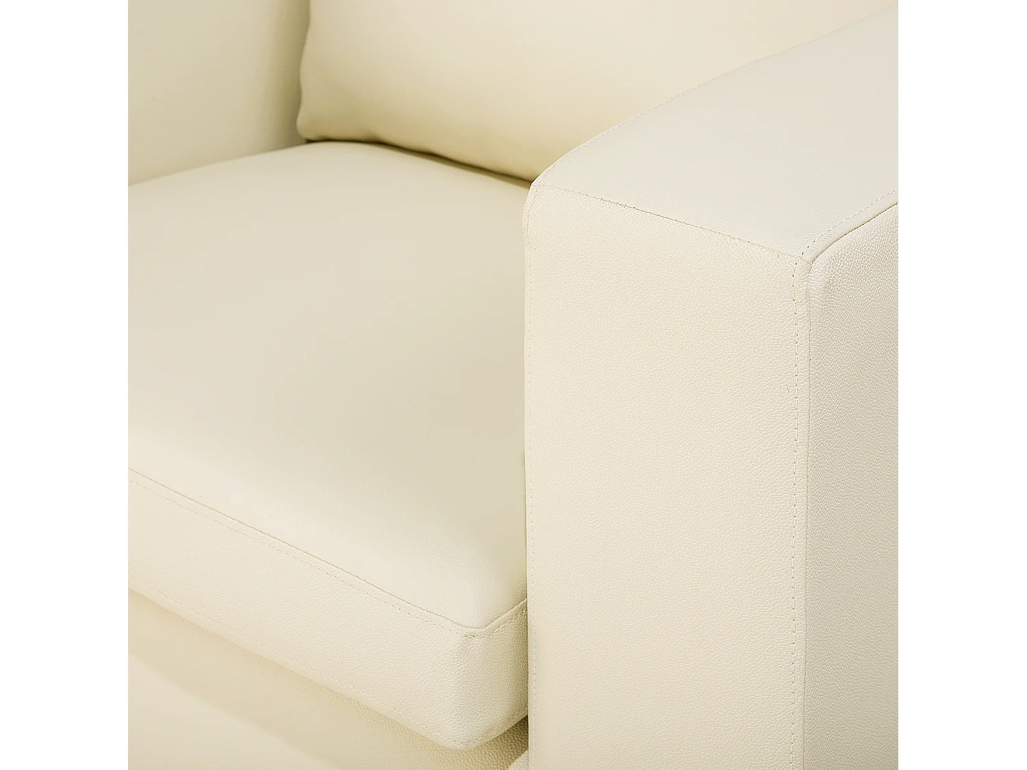 Fauteuil HELSINKI Leer Lichtbeige