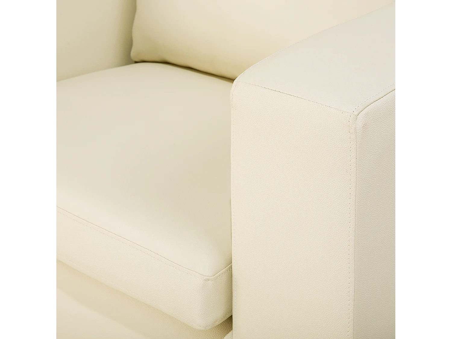 Fauteuil HELSINKI Leer Lichtbeige