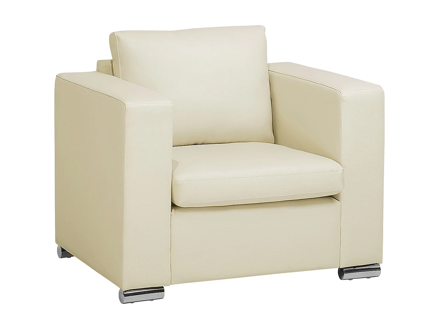 Fauteuil HELSINKI Leer Lichtbeige