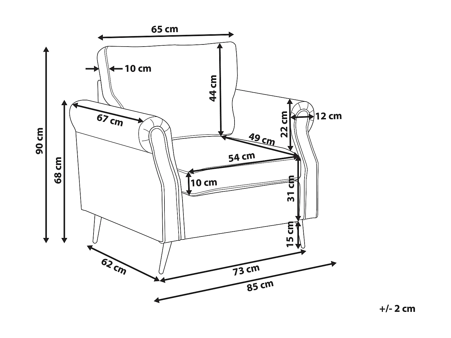 Fauteuil VIETAS Velours Bleu marine