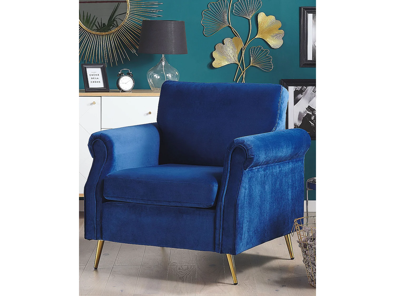 Fauteuil VIETAS Fluweel Marineblauw