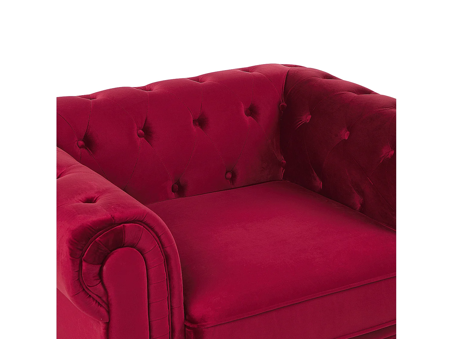Fauteuil CHESTERFIELD Velours Rouge foncé