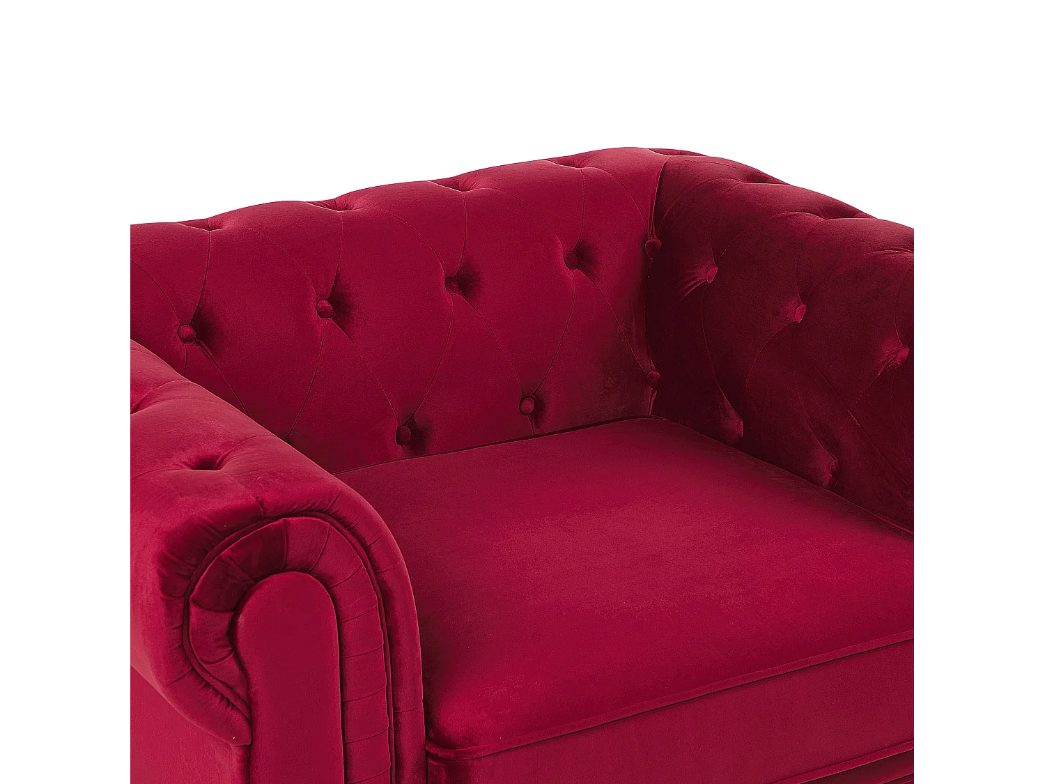 Fotel CHESTERFIELD Welur Bordowy