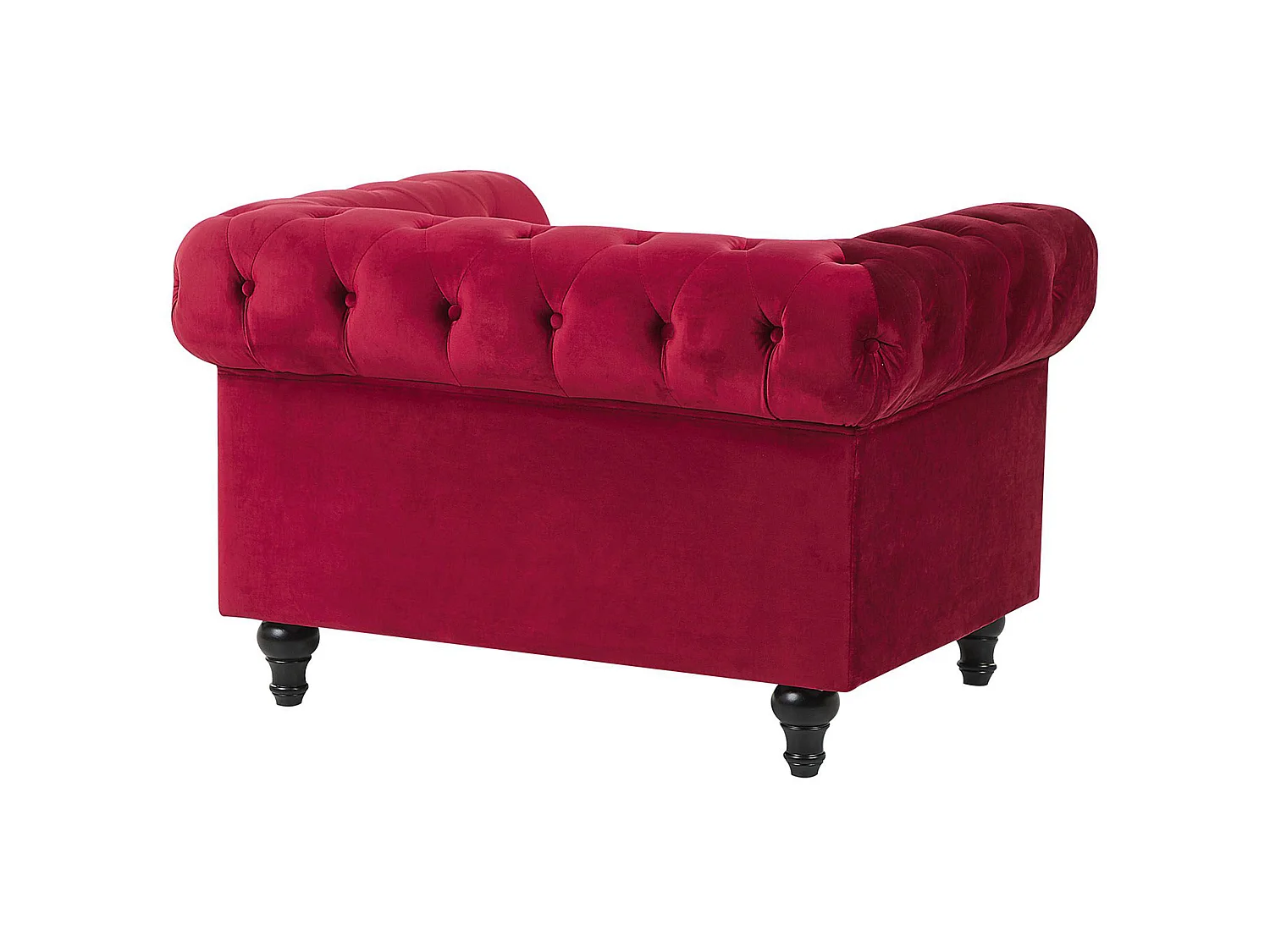 Fauteuil CHESTERFIELD Velours Rouge foncé