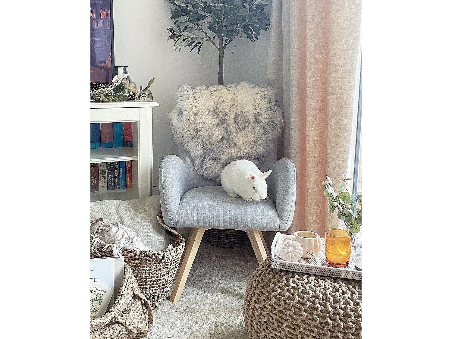 Sessel BJARN Stoff Hellgrau