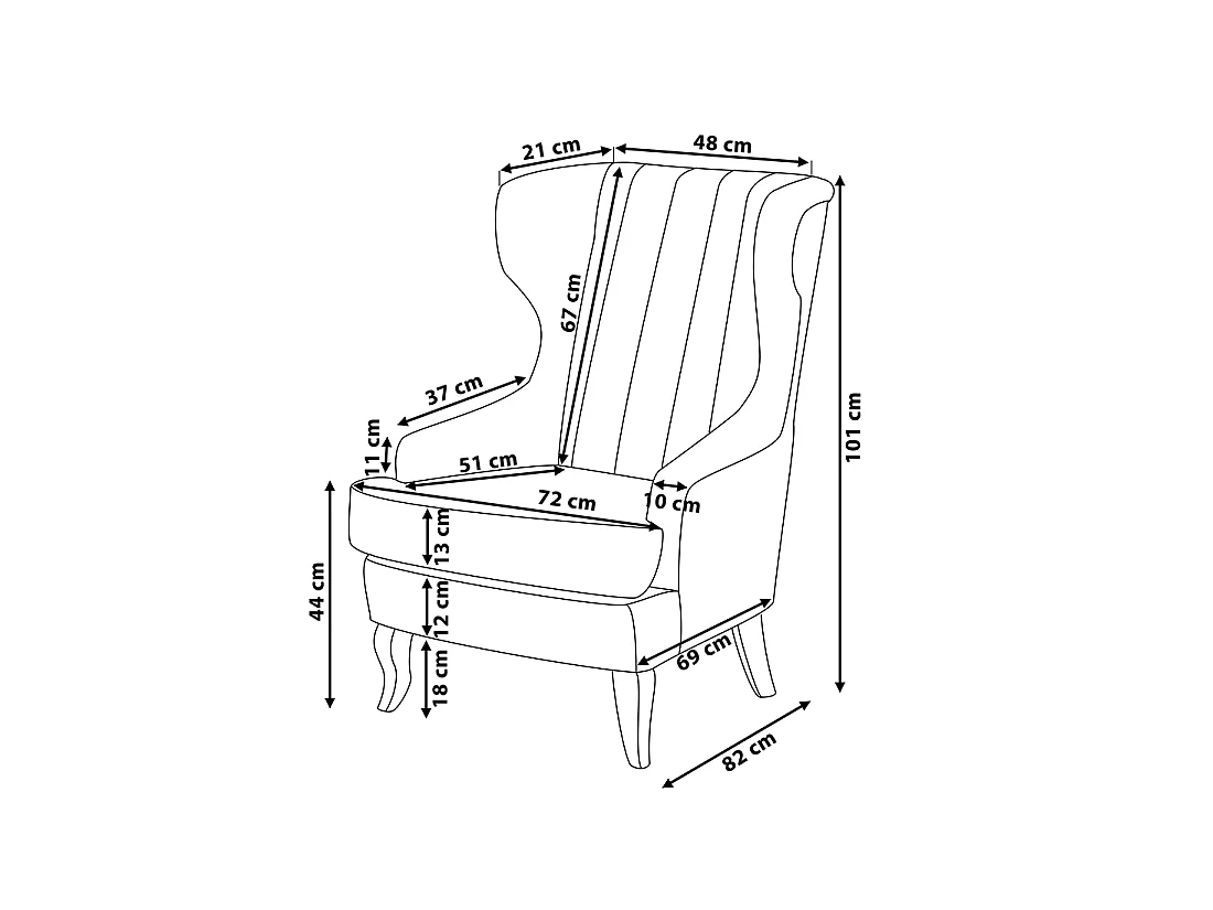 Fauteuil MOLDE Stof Zwart