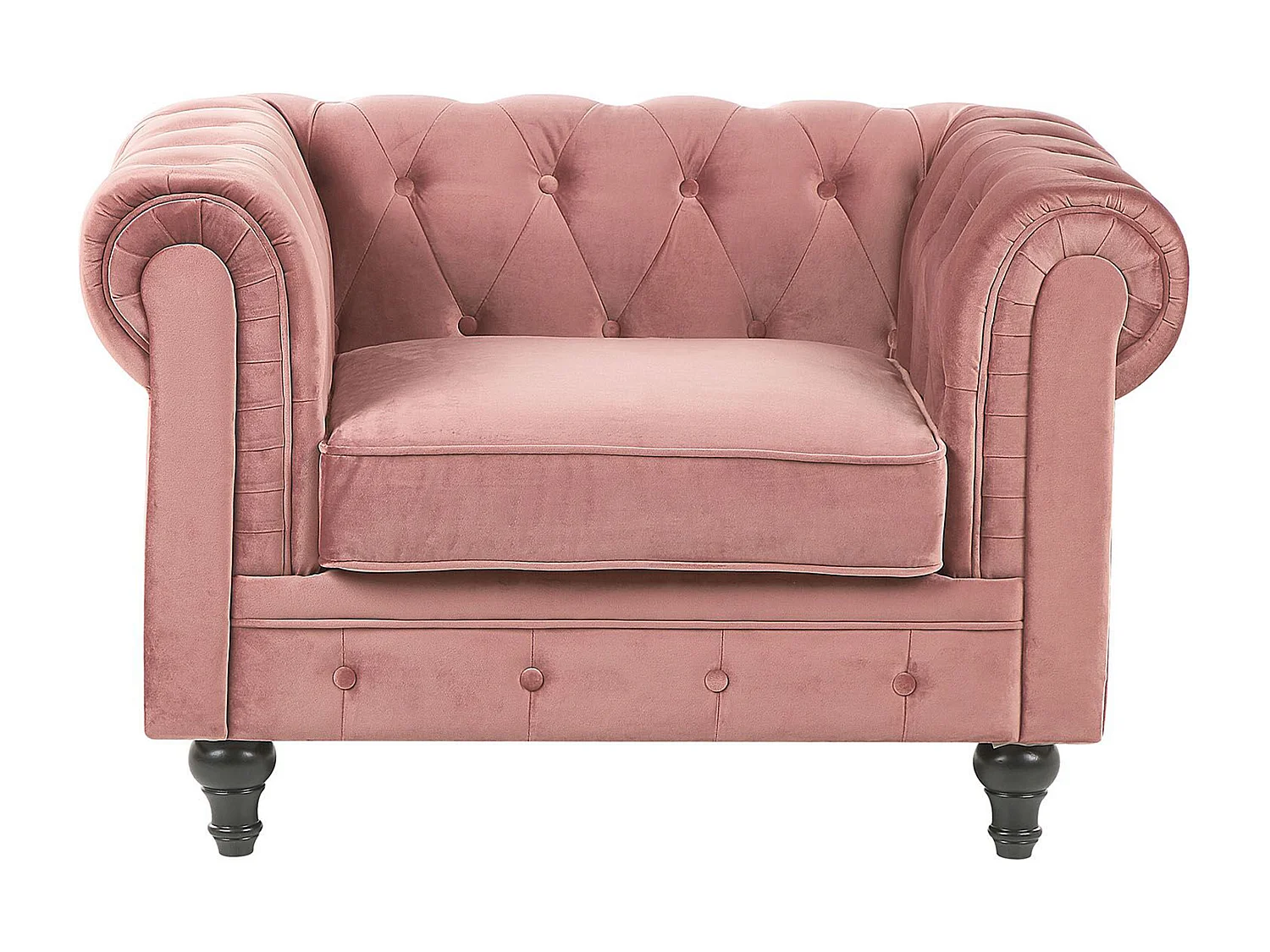 Fauteuil CHESTERFIELD Velours Rose