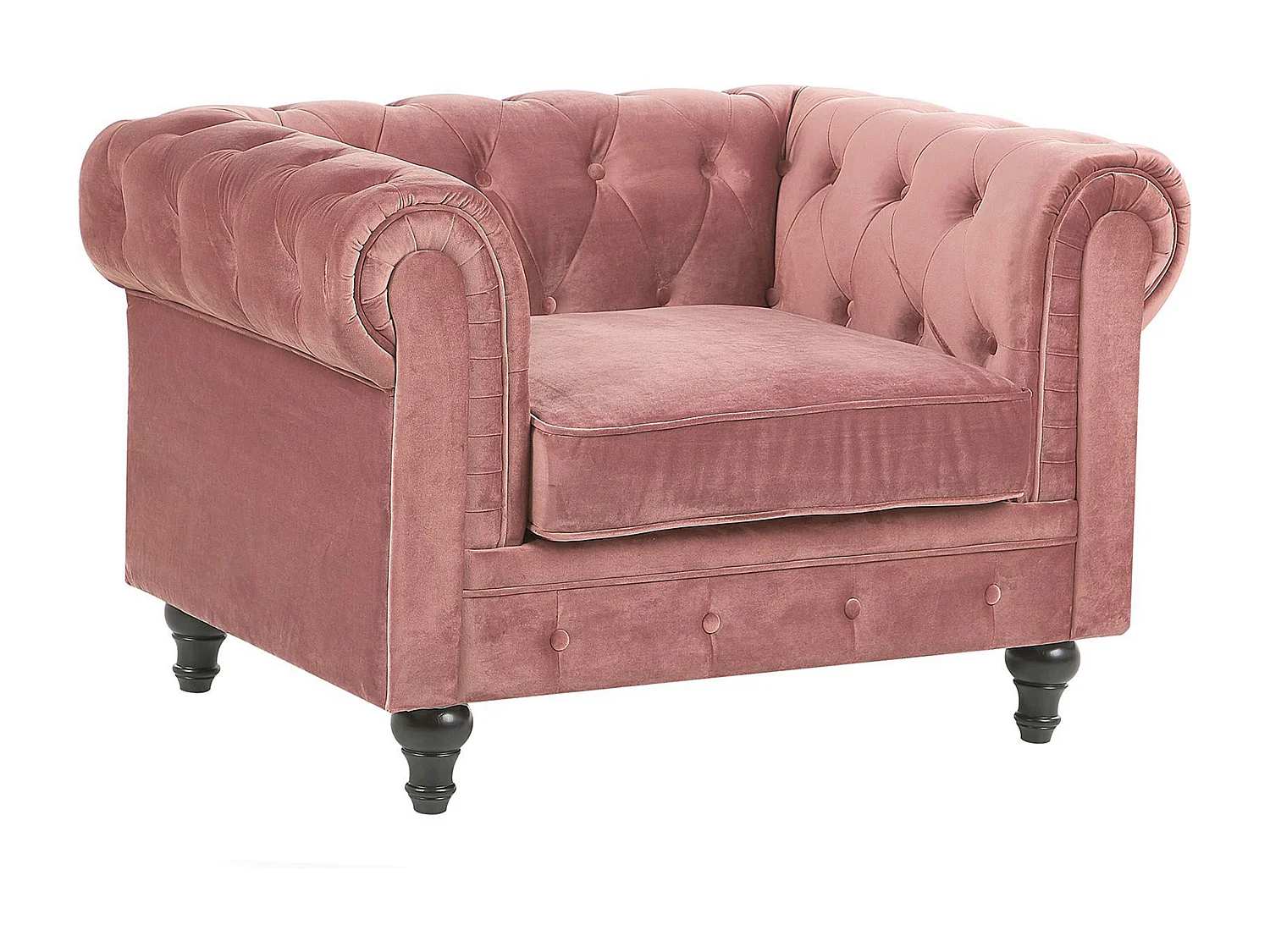 Poltrona CHESTERFIELD Veludo Rosa