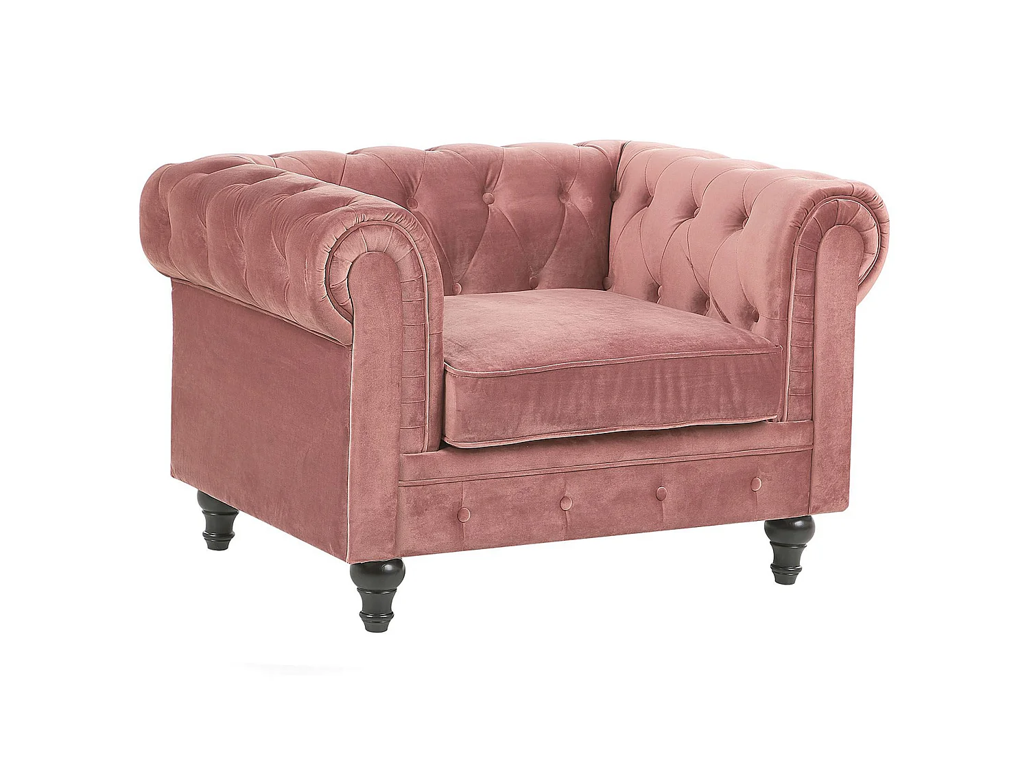 Fauteuil CHESTERFIELD Fluweel Roze
