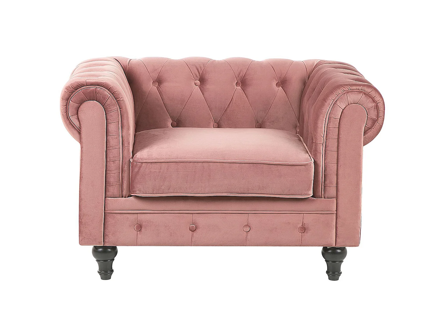 Fauteuil CHESTERFIELD Fluweel Roze