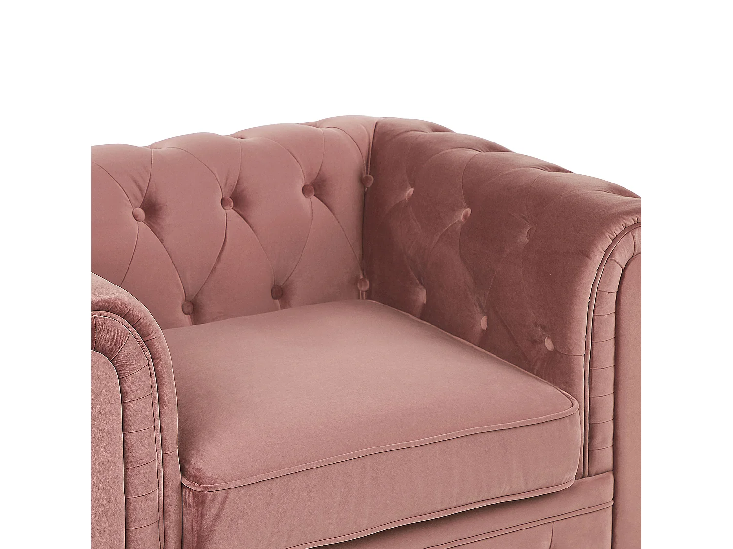 Fauteuil CHESTERFIELD Fluweel Roze
