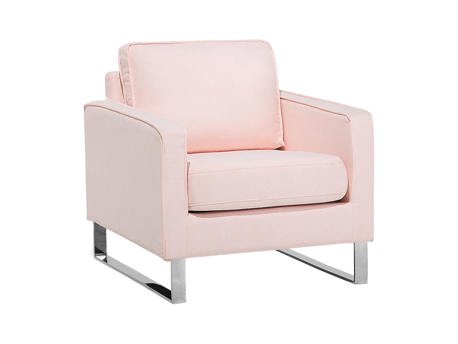 Retro Sessel Polsterbezug Füße aus Edelstahl rosa Vind