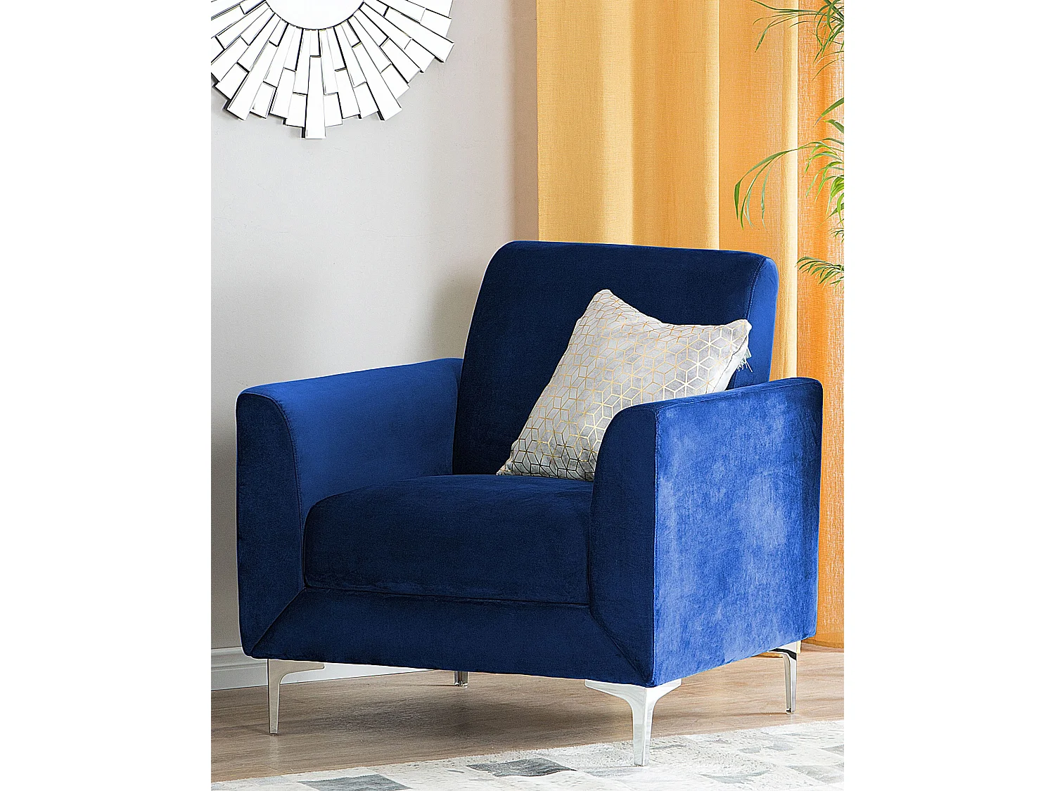 Fauteuil FENES Velours Bleu marine