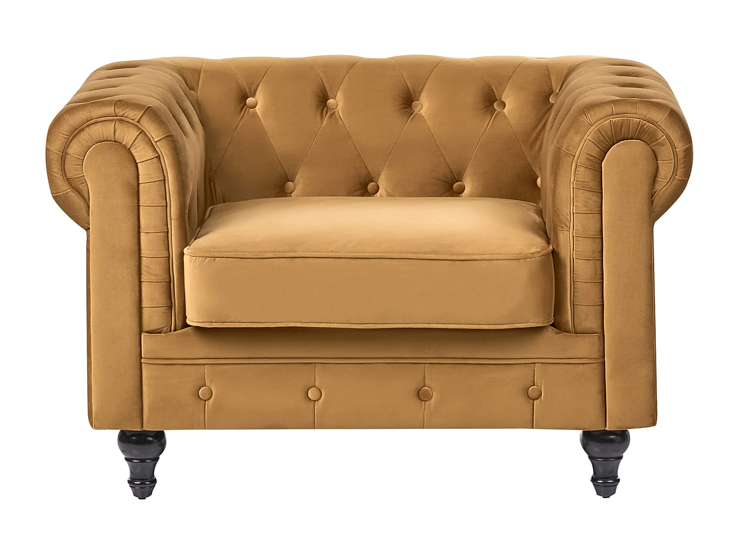 Fauteuil CHESTERFIELD Velours Doré