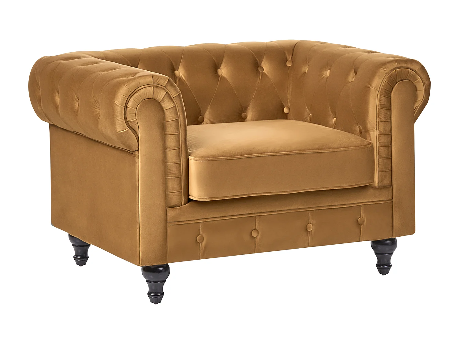Fauteuil CHESTERFIELD Velours Doré