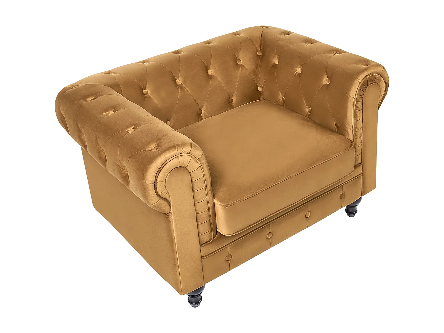 Fauteuil CHESTERFIELD Velours Doré
