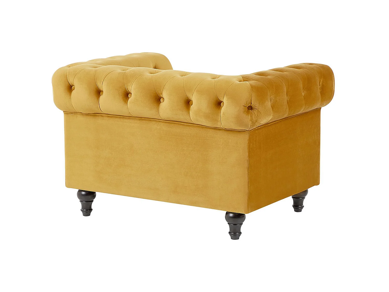 Fauteuil CHESTERFIELD Velours Moutarde