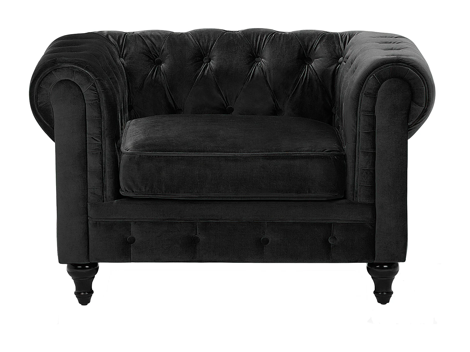Fauteuil CHESTERFIELD Velours Noir