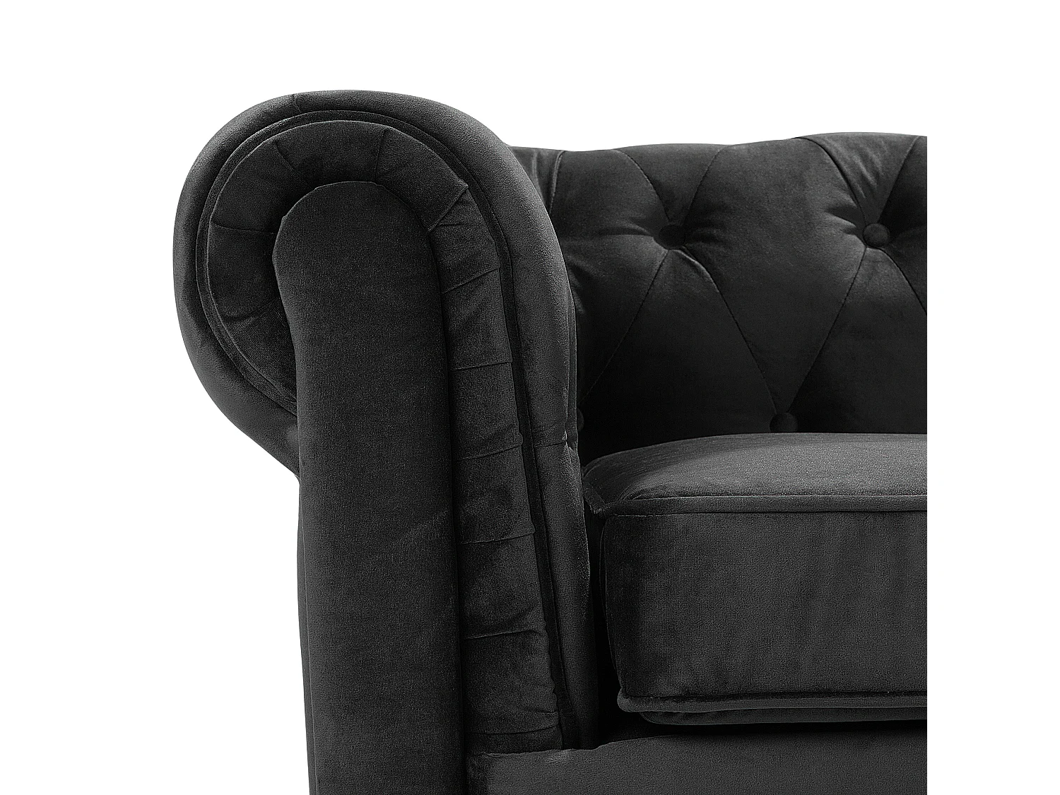 Fauteuil CHESTERFIELD Velours Noir
