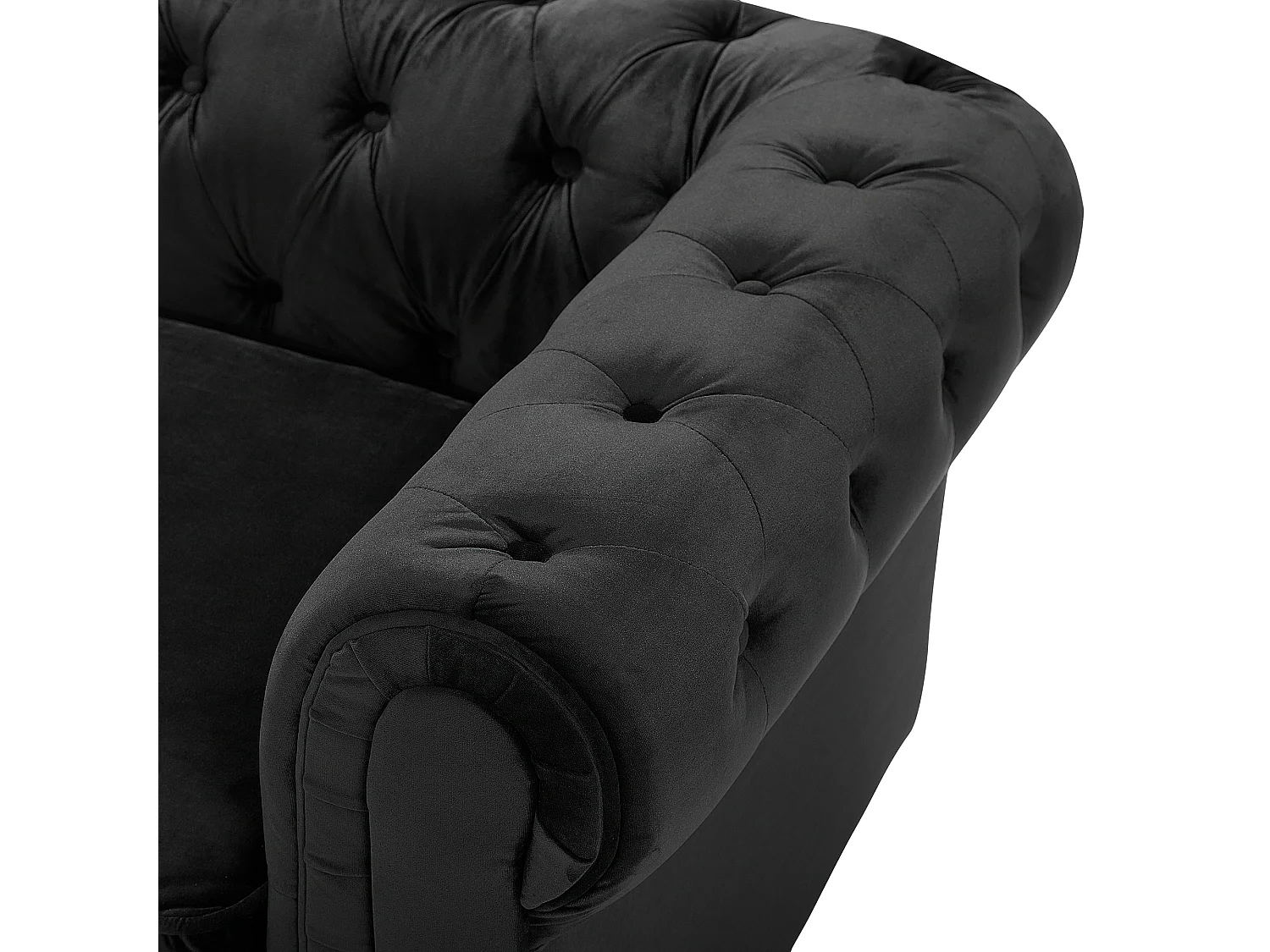 Fauteuil CHESTERFIELD Velours Noir