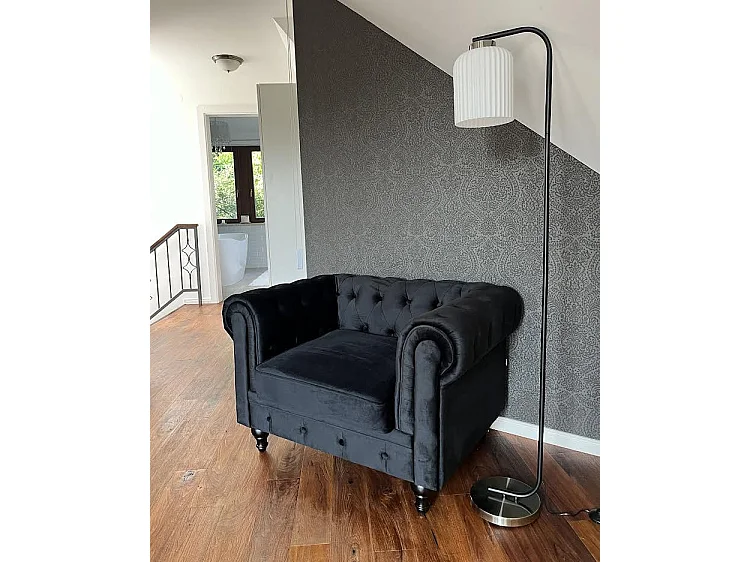 Armchair CHESTERFIELD Velvet Black