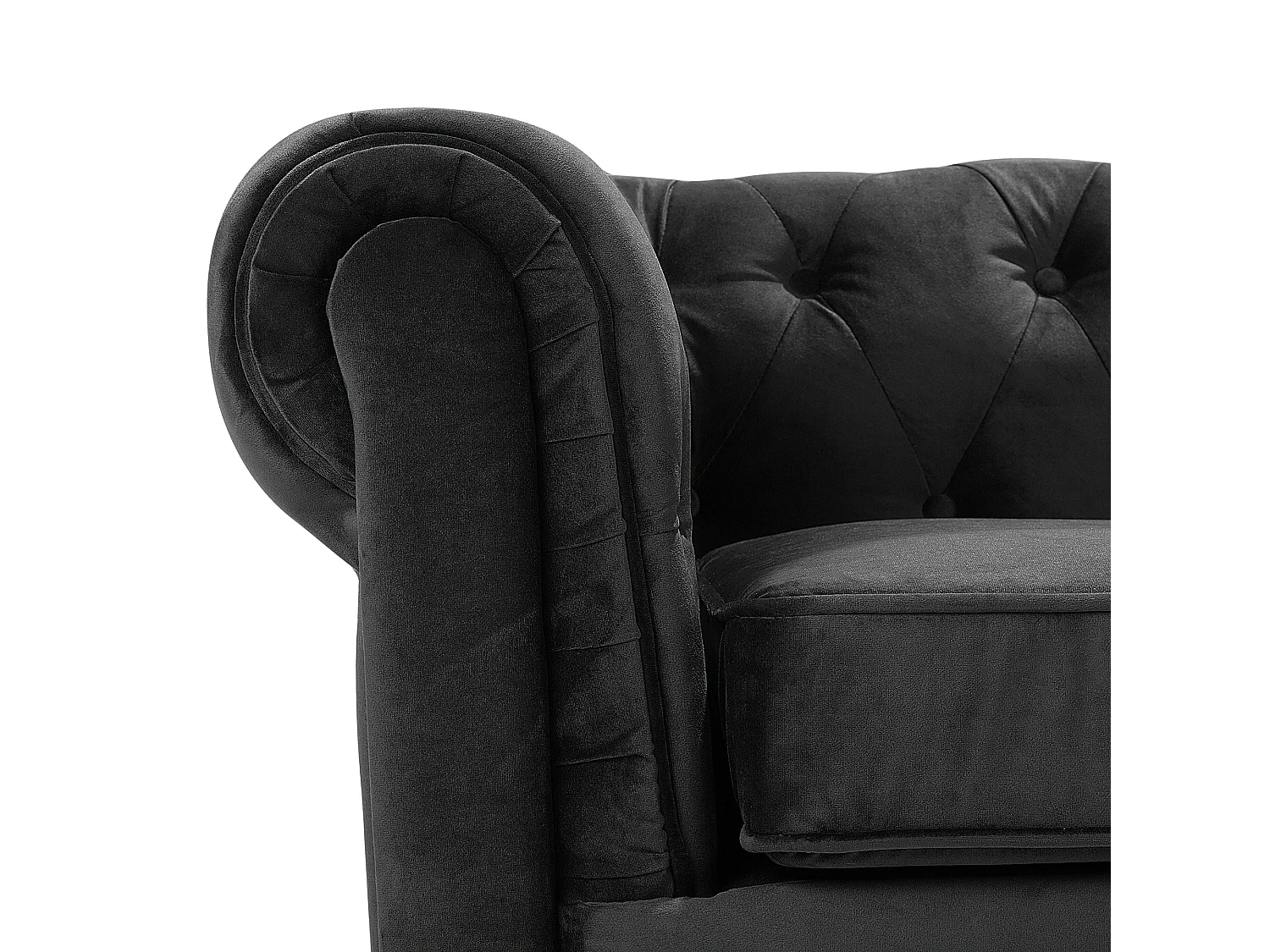 Fauteuil CHESTERFIELD Velours Noir